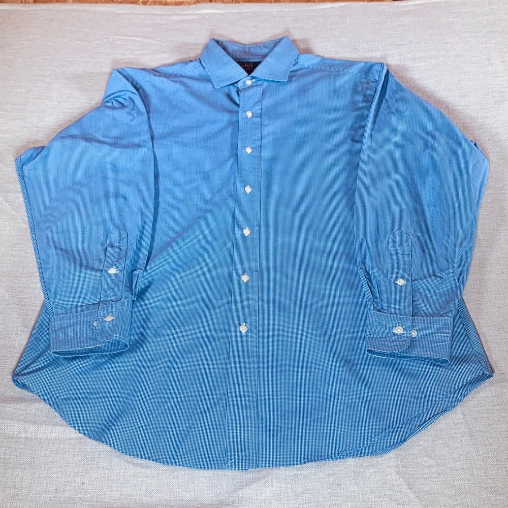 Polo Ralph Lauren Estate Classic Fit Button up Shirt Blue Gingham Sz 16 32/ 33 - Picture 2 of 10